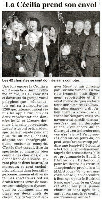 Article presse La Cécilia prend envol 2009