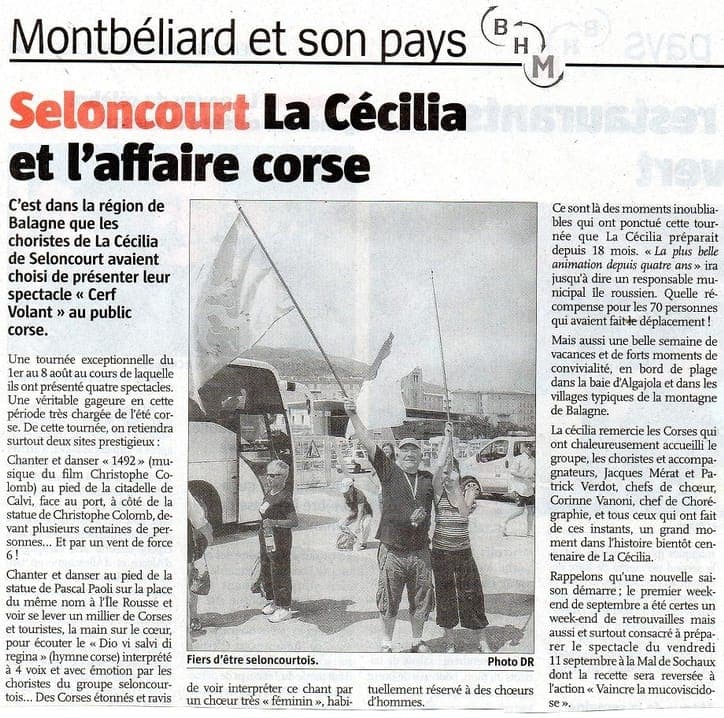 Article presse affaire Corse La Cécilia 2009