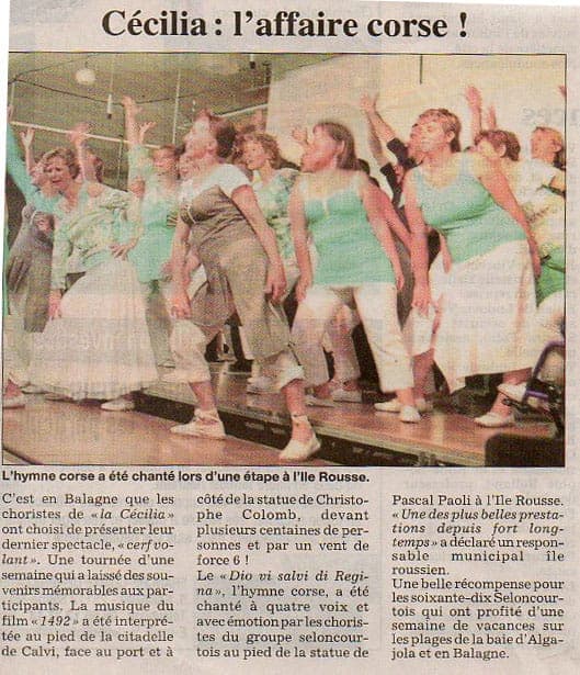 Article presse affaire Corse Cécilia 2009