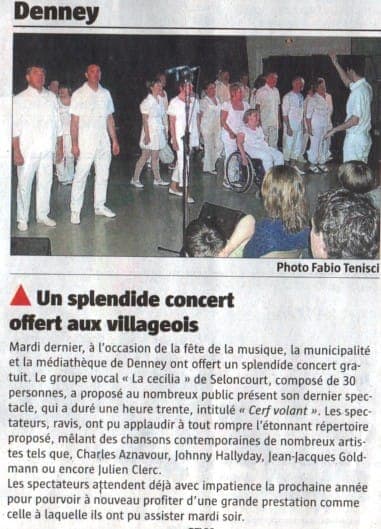 Article presse splendide concert Denney 2010