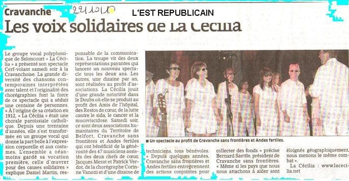 Article presse voix solidaires Cécilia 2010