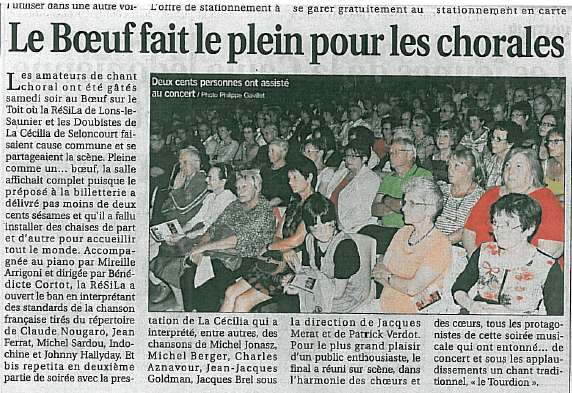 Article presse Boeuf festival chorales 2011