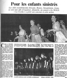 Article presse spectacle caritatif Mambodyssée 1999