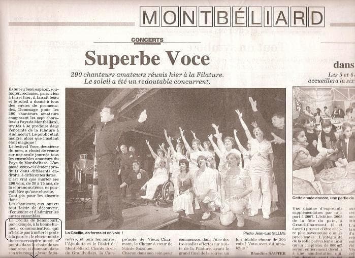 Article presse festival Voce Montbéliard 2008