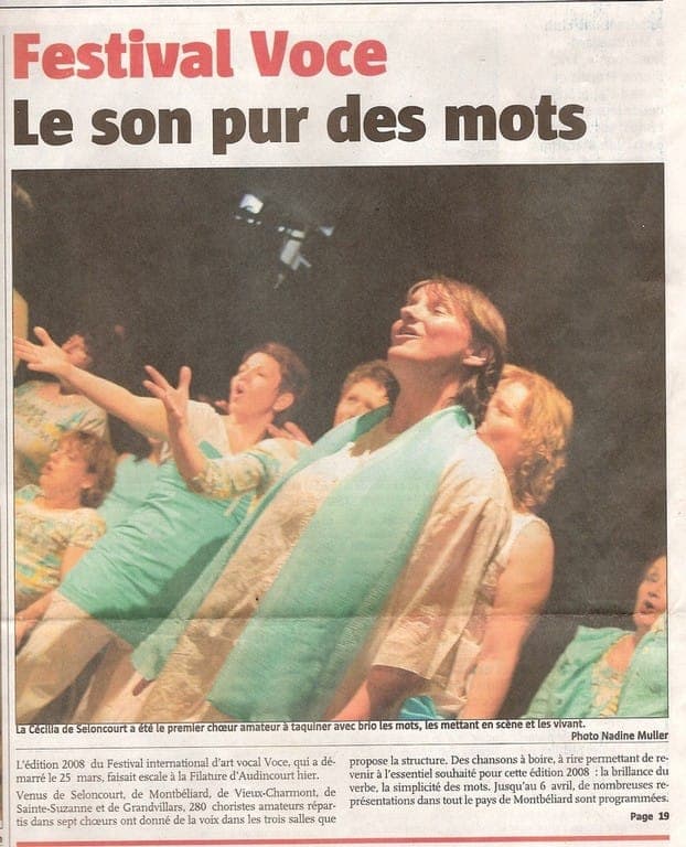 Article presse Festival Voce son pur des mots 2008