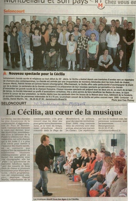 Article presse nouvelle présentation spectacle 2008