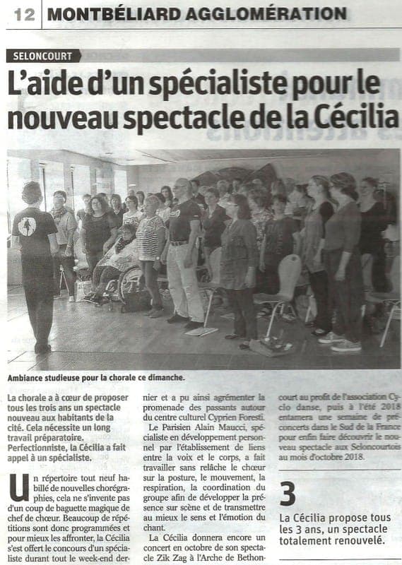 Presse — La Cécilia développe nouveau spectacle