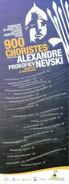 Affiche 900 choristes Alexandre Nevski Prokofiev Montbéliard