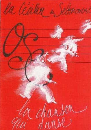Affiche La chanson qui danse design moderniste rouge