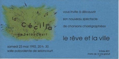 Affiche spectacle Le rêve et la ville années 1990