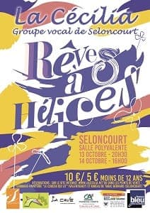 Affiche spectacle Rêves à hélices La Cecilia Seloncourt